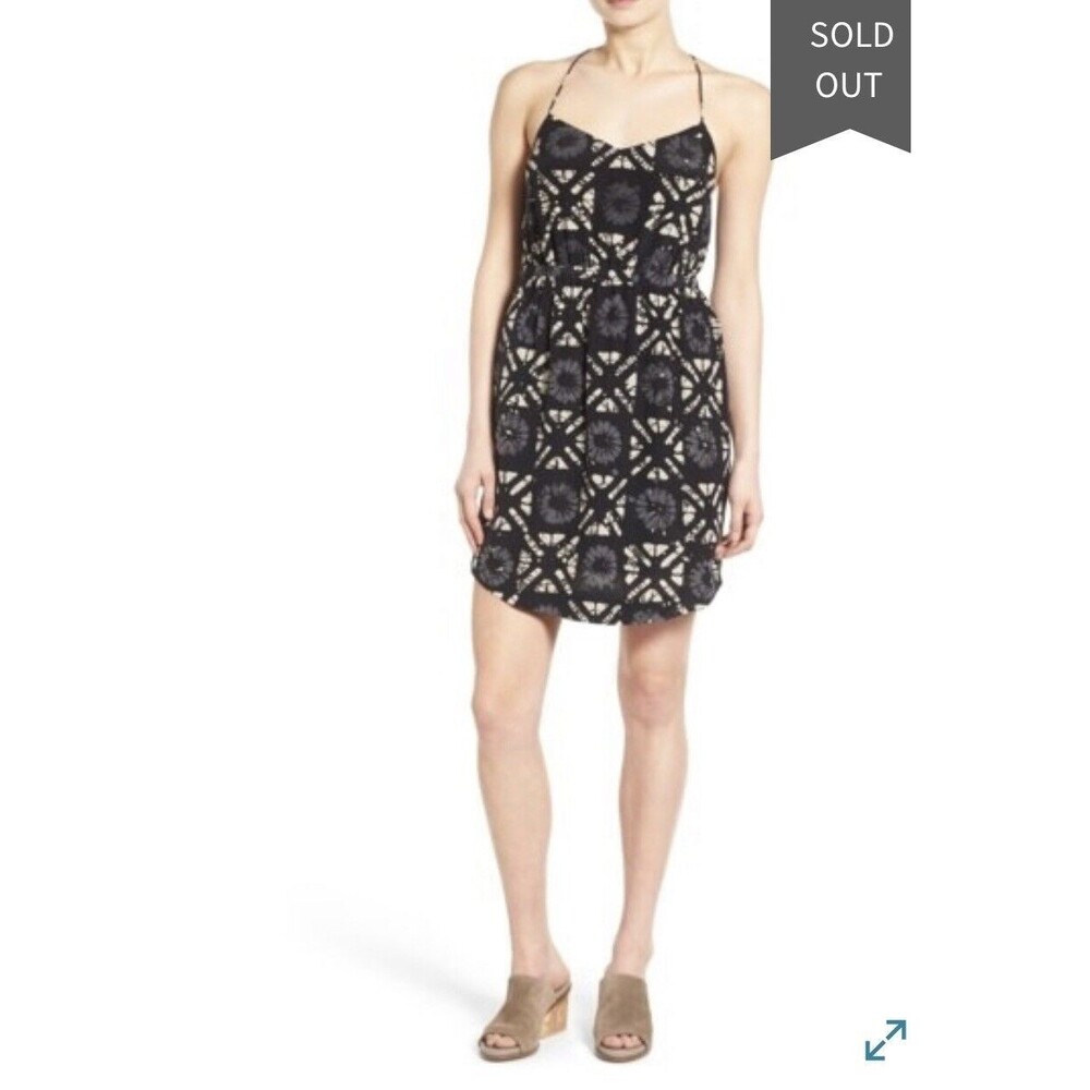 Madewell Women's‎ Dress 2 100% Silk Starview Cami Batik Grid Print